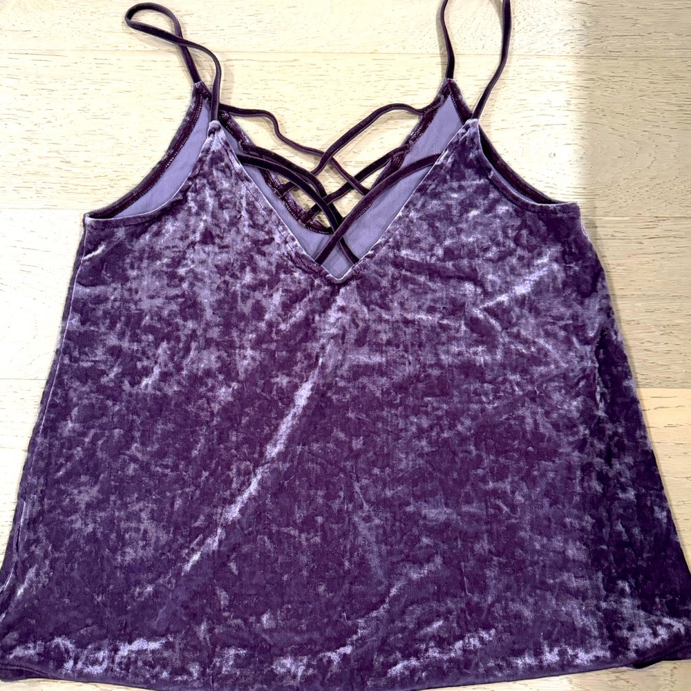 American eagle crushed velvet strappy top